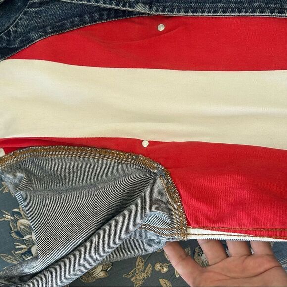 Vintage Tommy Hilfiger Blue Denim Jacket with Red and White Logo - Picture 15 of 16